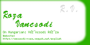 roza vancsodi business card